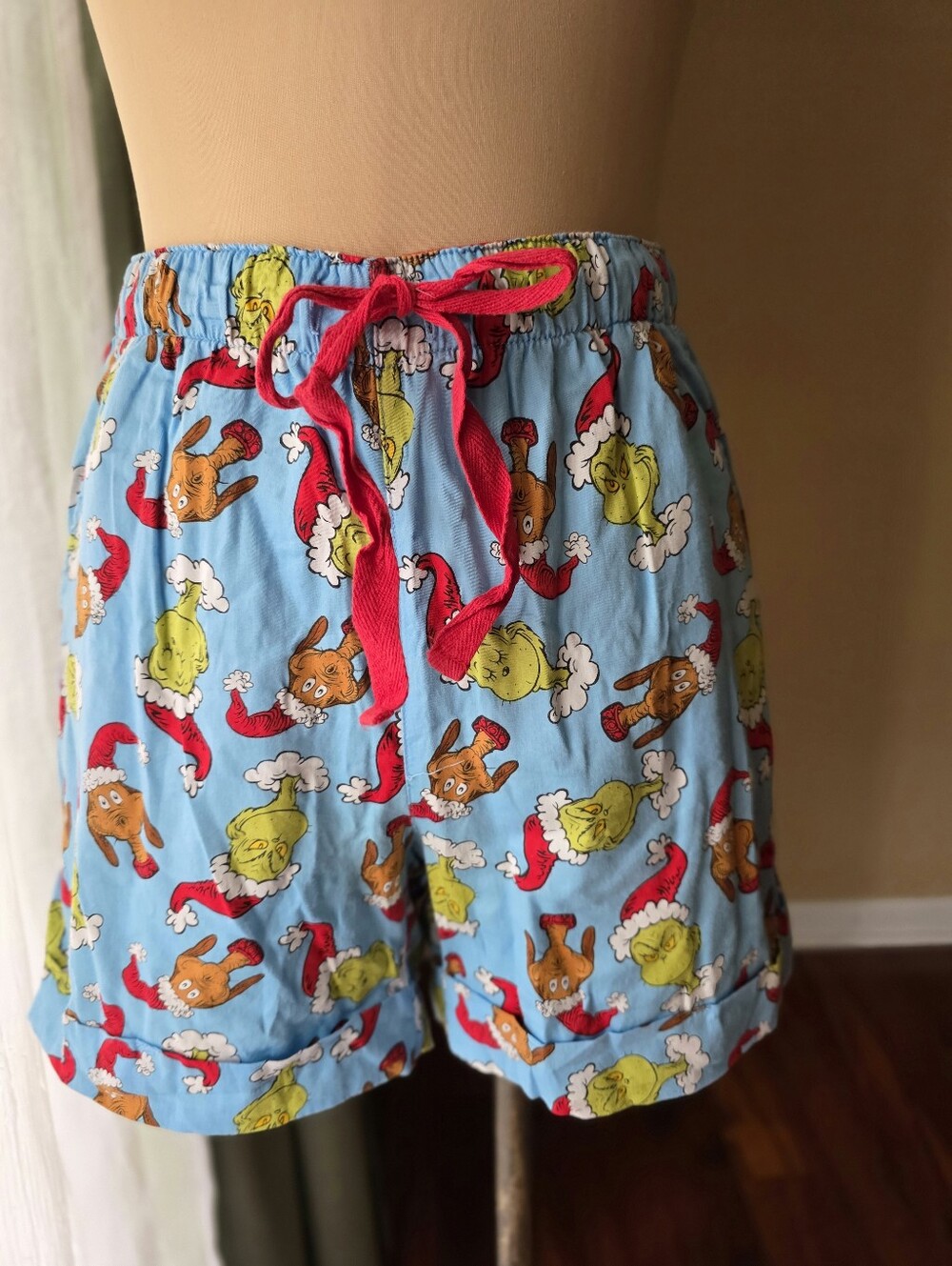Peter Alexander Dr Seuss The Grinch Pajama Shorts Blue Christmas Small Small